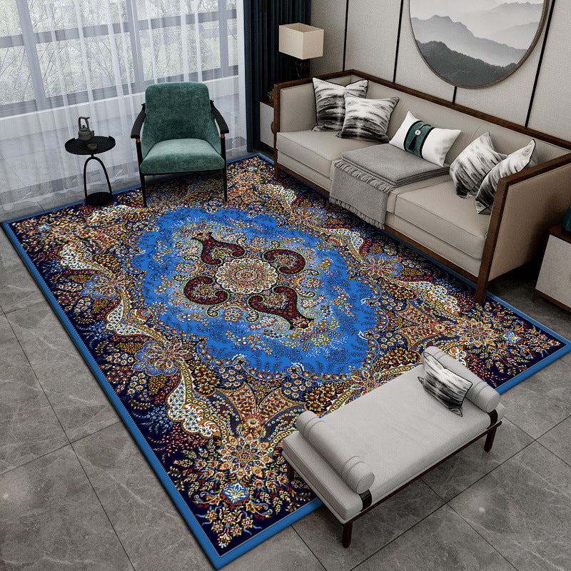 Traditioneller Stammespatten Teppich rot Polyester Gebiet Teppich nicht rutscher Backing Teppich für Wohnkultur