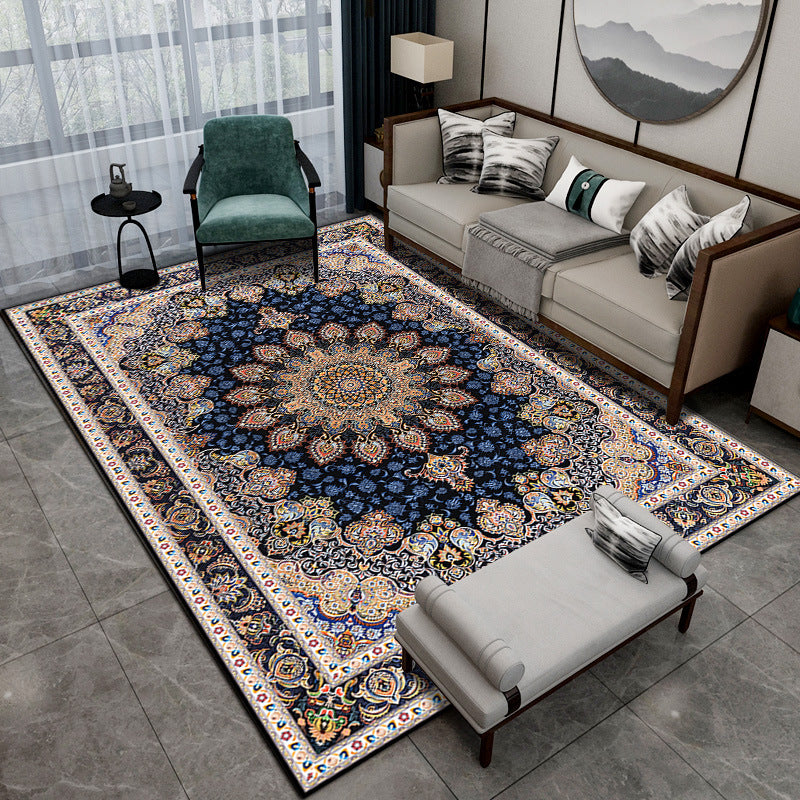 Traditioneller Stammespatten Teppich rot Polyester Gebiet Teppich nicht rutscher Backing Teppich für Wohnkultur