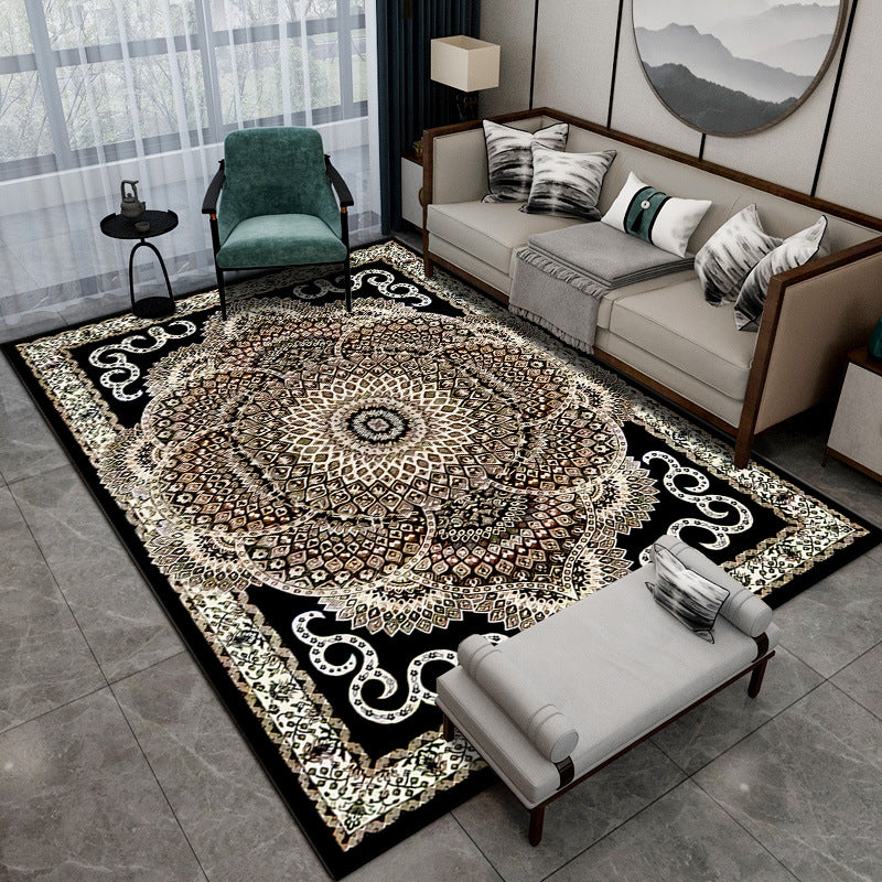 Traditioneller Stammespatten Teppich rot Polyester Gebiet Teppich nicht rutscher Backing Teppich für Wohnkultur