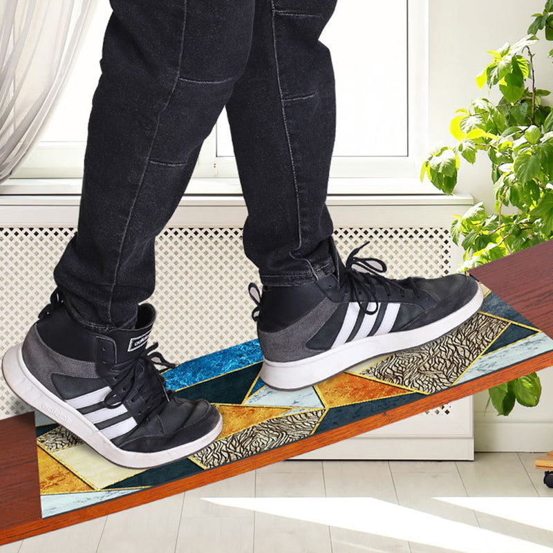 Gray Simple Indoor Carpet Polyester Geometric Rug Anti-Split Backing Area Rug for Home Decoration