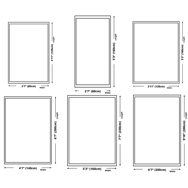 Contemporary Indoor Carpet Contrast Panel Geometric Area Rug Polyester Carpet with Non-Slip Backing