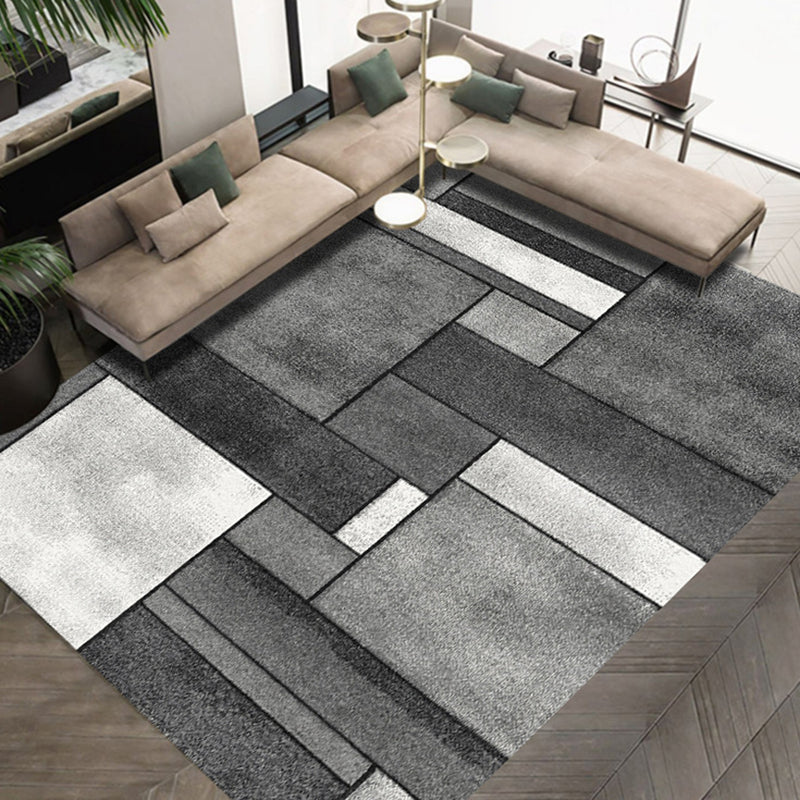 Modern Area Rug Graphic Pattern Carpet Polyester Non-Slip Backing Indoor Carpet for Living Room