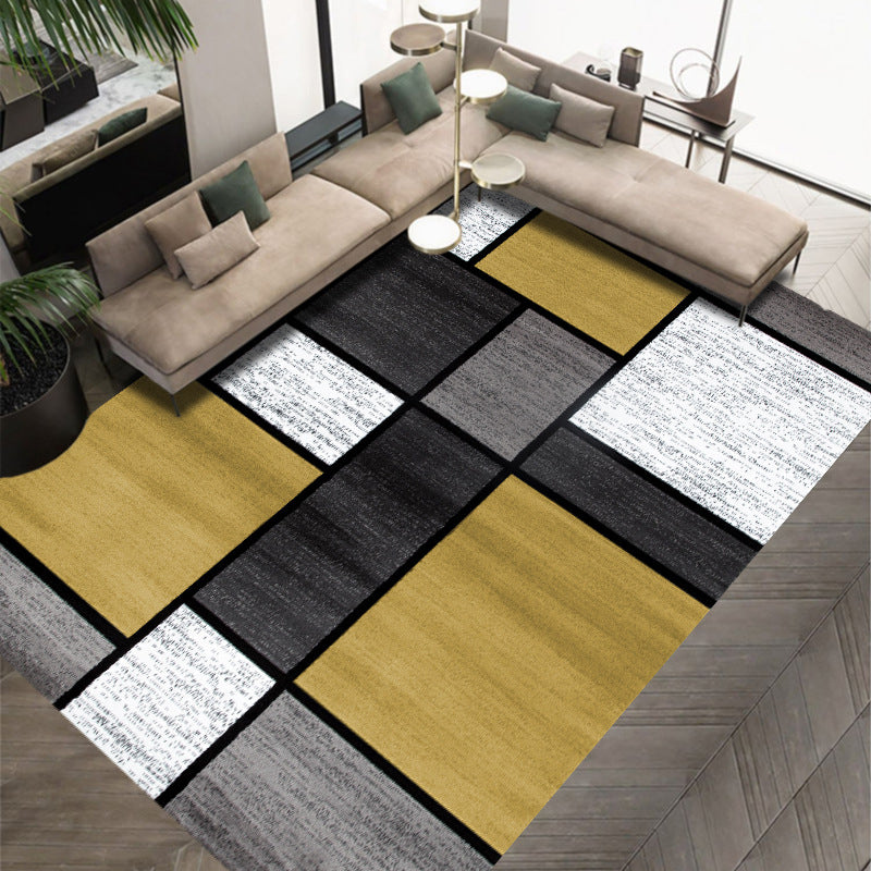Modern Area Rug Graphic Pattern Carpet Polyester Non-Slip Backing Indoor Carpet for Living Room