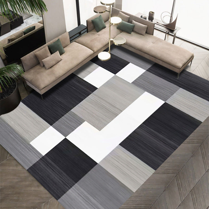 Modern Area Rug Graphic Pattern Carpet Polyester Non-Slip Backing Indoor Carpet for Living Room