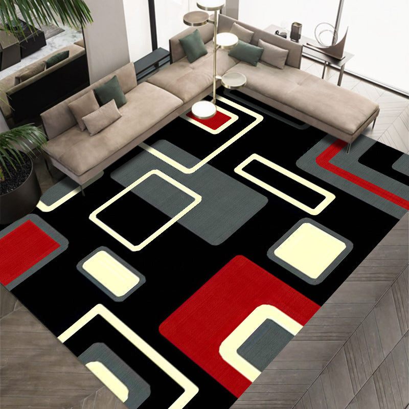 Modern Area Rug Graphic Pattern Carpet Polyester Non-Slip Backing Indoor Carpet for Living Room