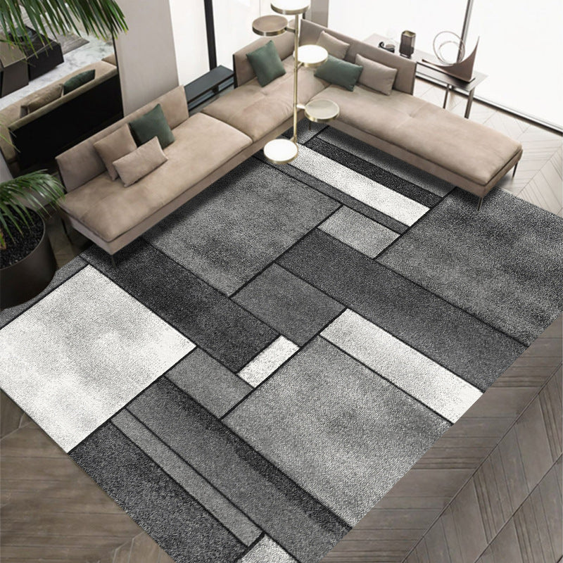 Modern Area Rug Graphic Pattern Carpet Polyester Non-Slip Backing Indoor Carpet for Living Room