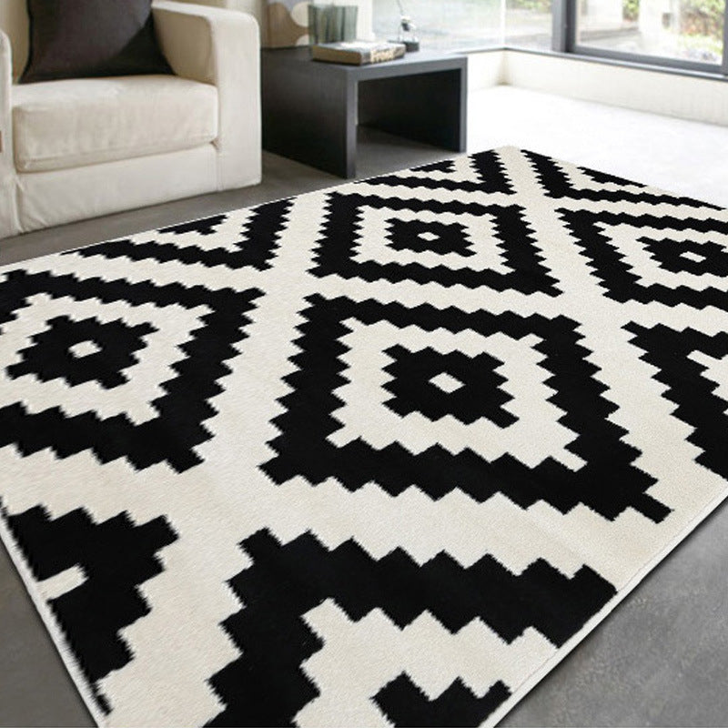 Bohemian Harlequin Print Carpet Polyester Area Rug Washable Indoor Carpet for Home Decoration