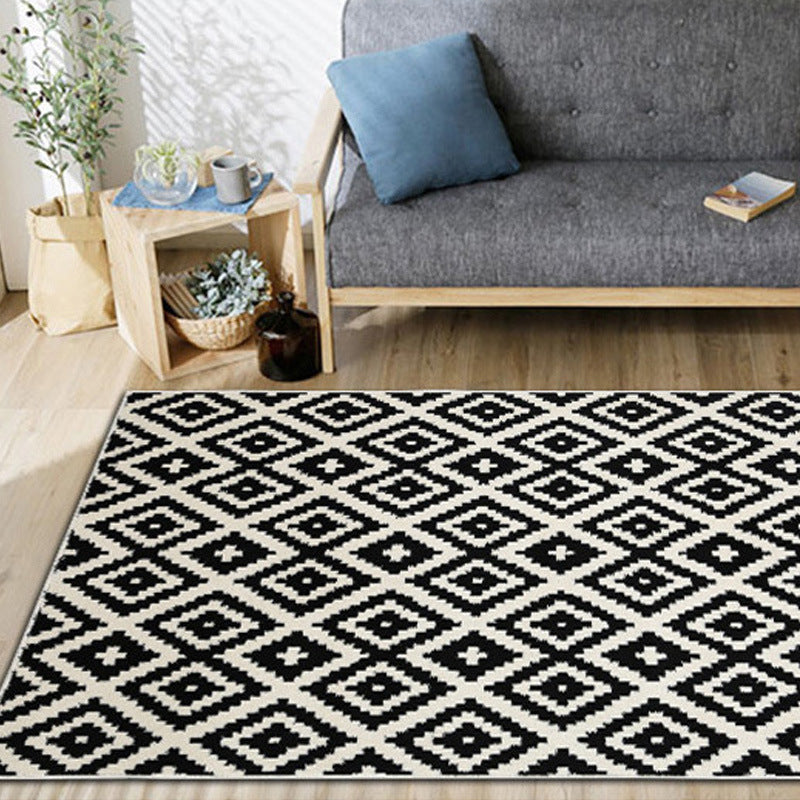 Bohemian Harlequin Print Carpet Polyester Area Rug Washable Indoor Carpet for Home Decoration