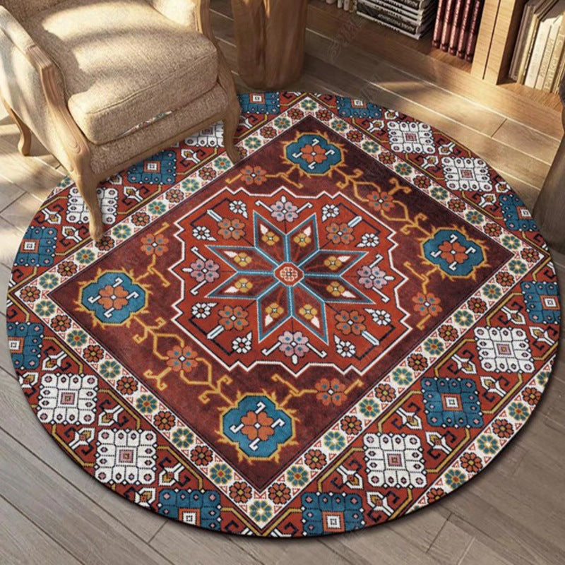 Colorido área de patrón tribal alfombra azul alfombra tradicional poliéster alfombra anti-slip para sala de estar