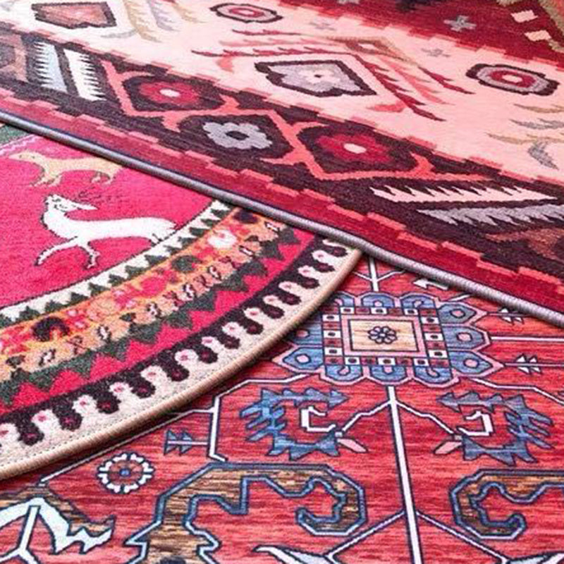 Colorido área de patrón tribal alfombra azul alfombra tradicional poliéster alfombra anti-slip para sala de estar