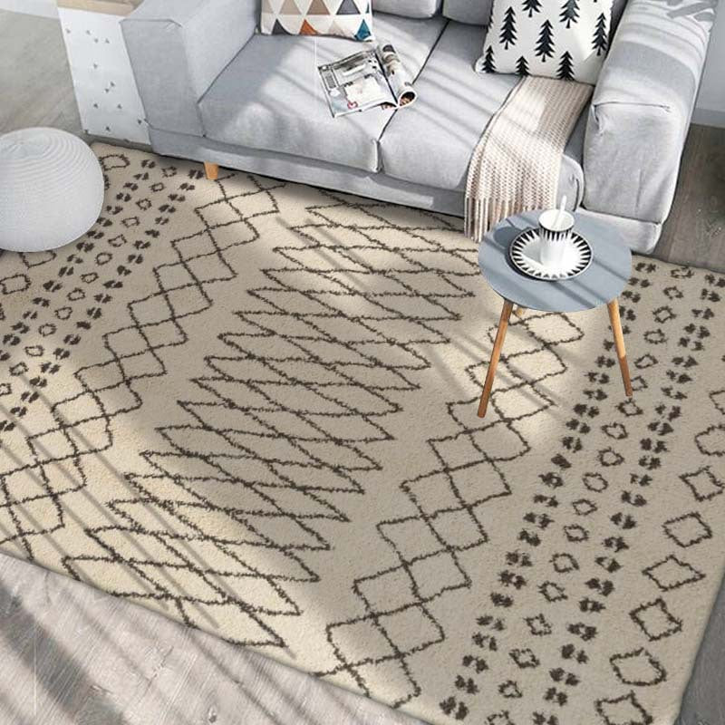 Bohemian Home Decoration Rug Harlequin Pattern Polyester Area Rug Washable Indoor Carpet