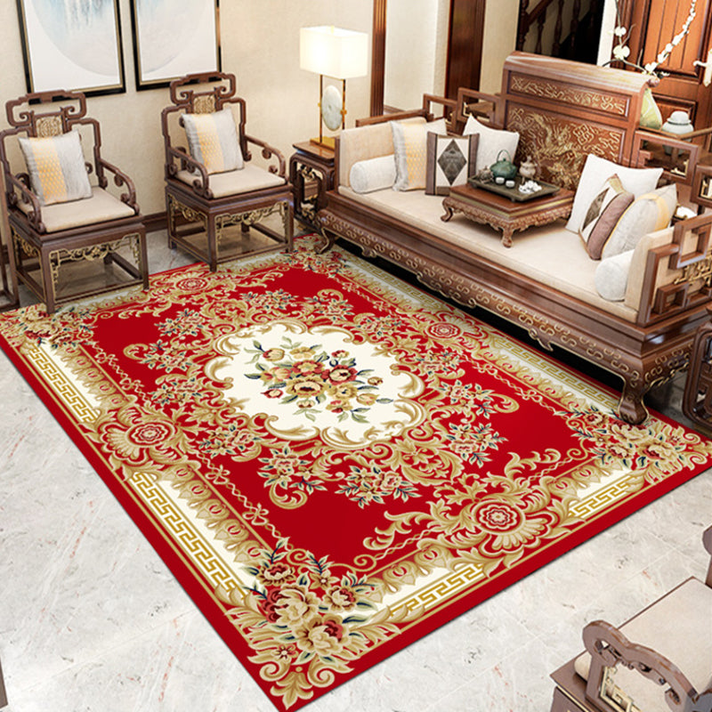 Gray Living Room Area Carpet Modern Medallion Indoor Rug Polyester Washable Carpet