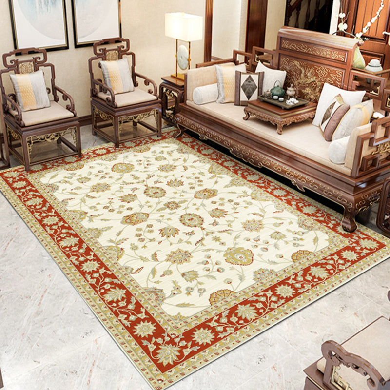 Modern Indoor Room Carpet Blue Medallion Indoor Rug Polyester Non-Split Backing Area Rug