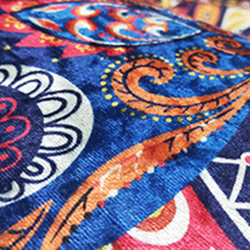 Gold Living Room Indoor Rug Modern Medallion Carpet Polyester Rug Non-Split Carpet