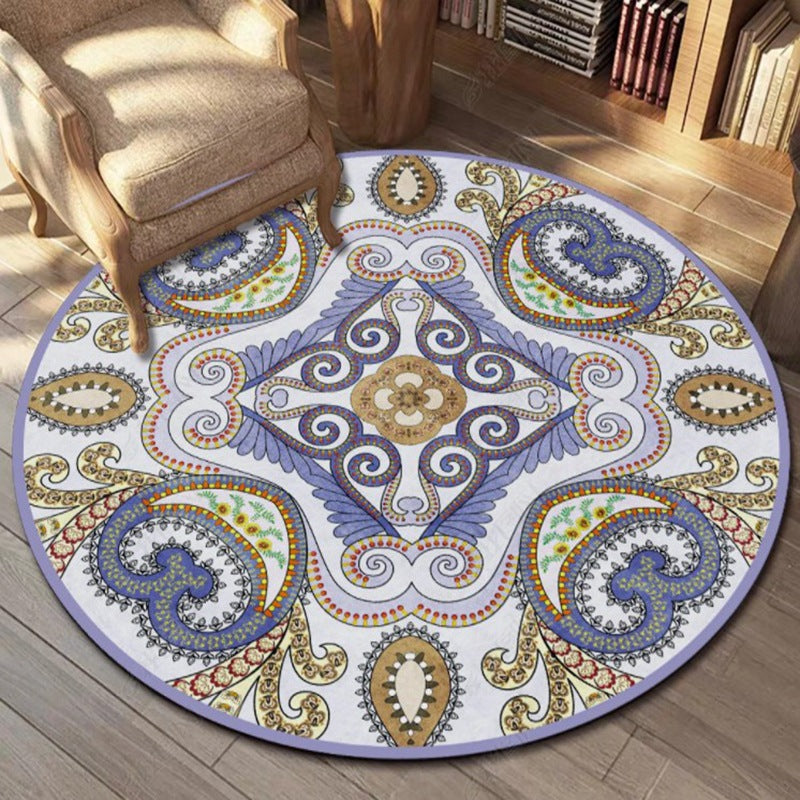 Bohemian Americana Pattern Rug Apricot Polyester Area Rug Anti-Slip Area Carpet for Bedroom