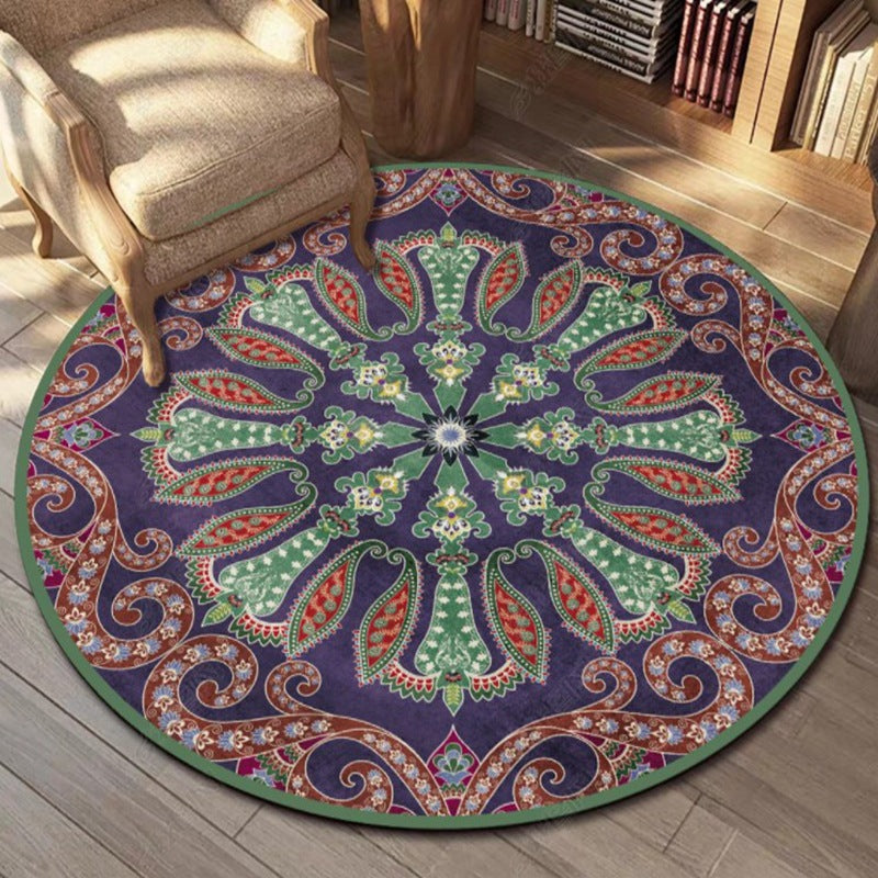 Bohemian Americana Pattern Rug Apricot Polyester Area Rug Anti-Slip Area Carpet for Bedroom