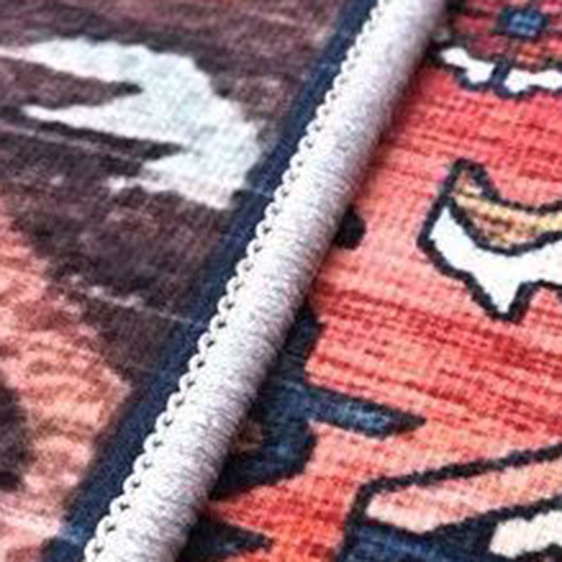 Bohemian Americana Pattern Rug Apricot Polyester Area Rug Anti-Slip Area Carpet for Bedroom