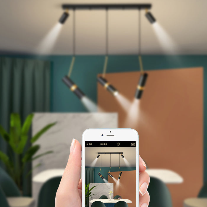 Idee per illuminazione dell'isola a led in metallo moderno lampada lampadario lineare per sala da pranzo