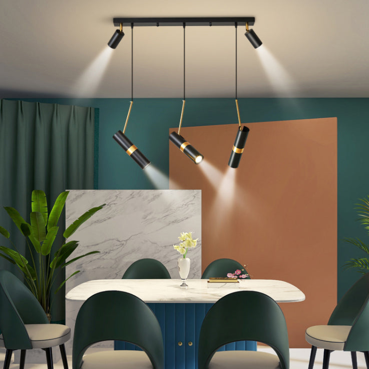 Idee per illuminazione dell'isola a led in metallo moderno lampada lampadario lineare per sala da pranzo