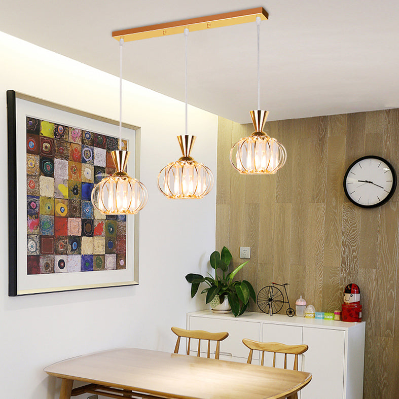 Lampe à suspension sphérique nordique lampe à manger en cristal Pendant Light en noir