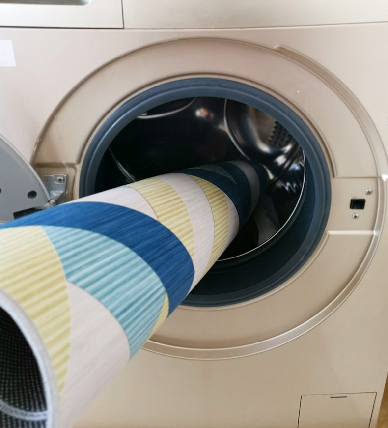 Multicolor Nordic Area Rug Polyester Triangle Print Rug Non-Slip Backing Indoor Rug for Living Room