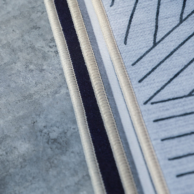 Luxury Geometric Lines Rug Multicolor Polyester Area Carpet Non-Slip Backing Rug for Living Room