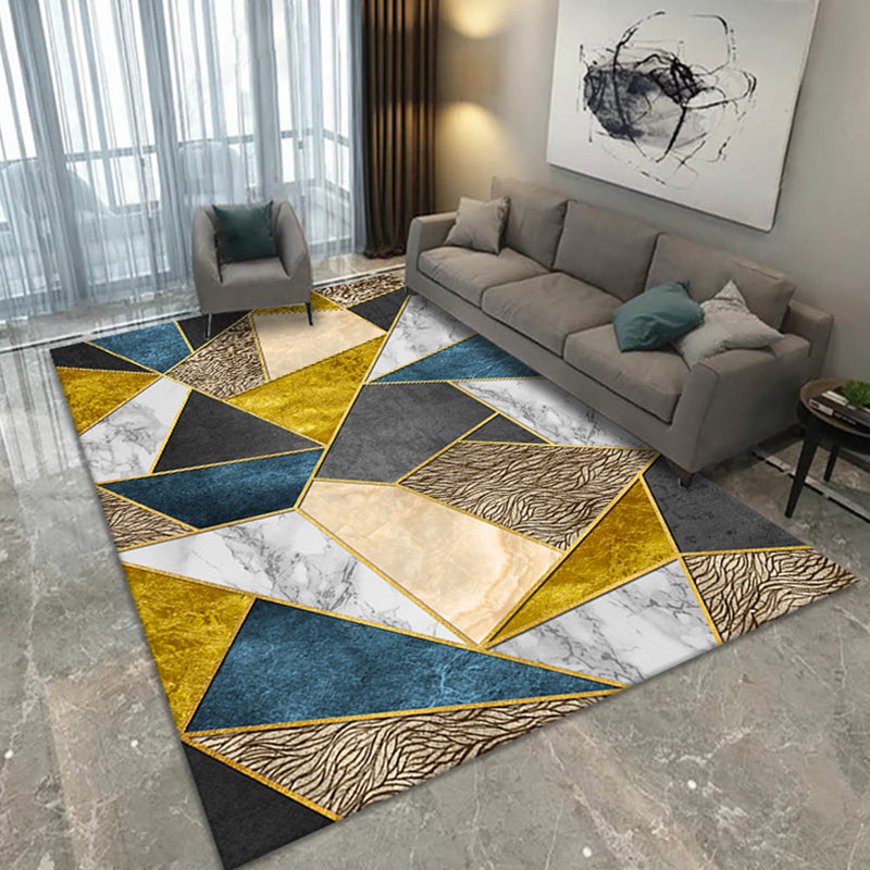 Noordse driehoekspatroon Tapijt Multicolor polyester Tapijt Anti-slip achterstappert tapijt voor woonkamer