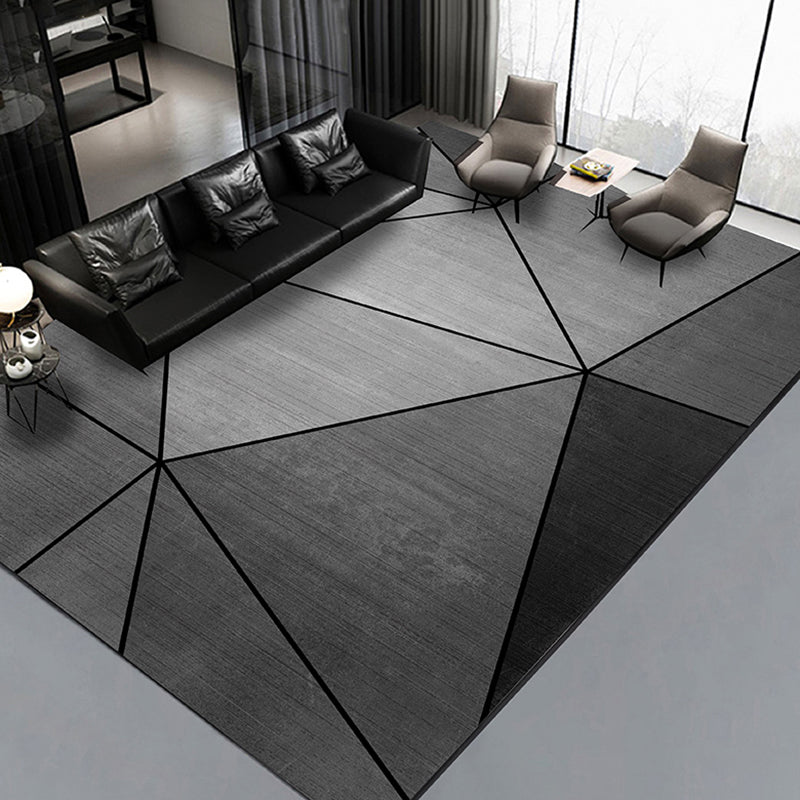 Multicolor Home Decoration Carpet Modern Triangle Print Area Rug Polyester with Non-Slip Backing Rug