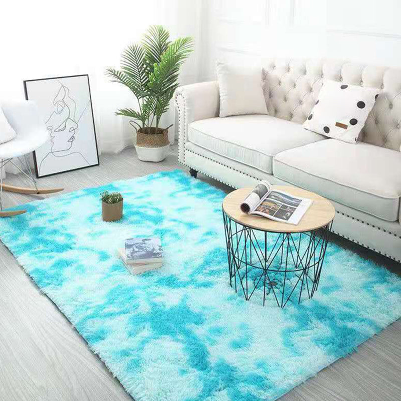 Distinctive Tie Dye Printed Rug Funky Shag Carpet Polyester Anti-Slip Backing Rug for Living Room