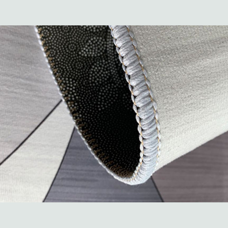 Grey Tone Geometric Lines Rug Polyester Carpet Nordic Non-Slip Backing Indoor Rug for Living Room