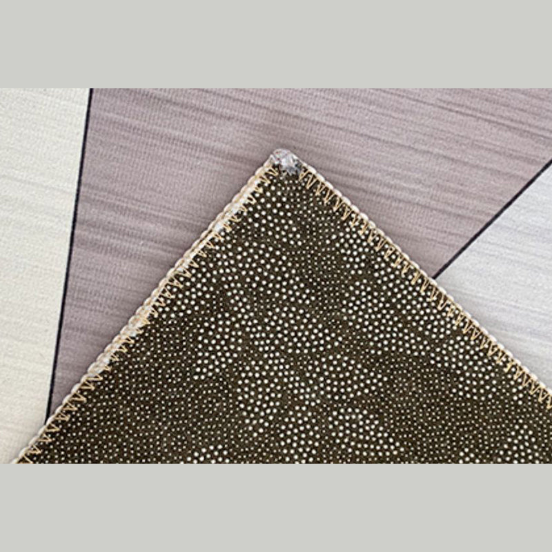 Grey Tone Geometric Lines Rug Polyester Carpet Nordic Non-Slip Backing Indoor Rug for Living Room