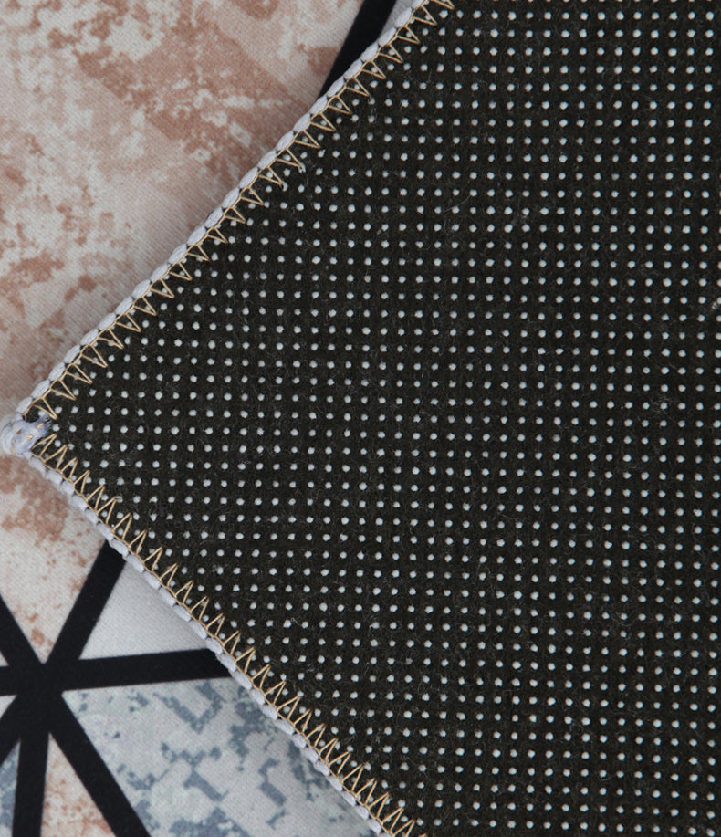 Multicolor Casual Indoor Rug Polyester Splicing Print Rug Stain Resistant Area Rug for Living Room