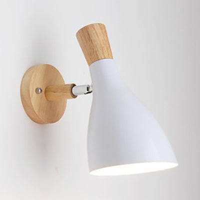 Lampe murale à corne de bois en métal macaron 1 lumière légère lumière pour le salon chambre enfant