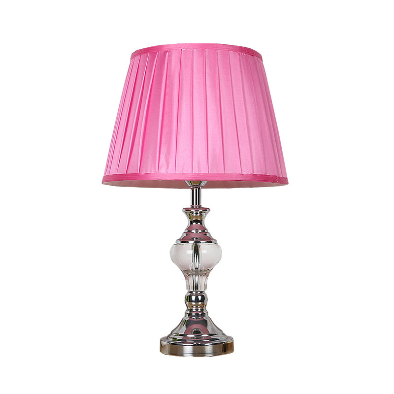 Enkele lampstof Nachtlamp landelijke roos rood vat schaduw slaapkamer nachtkastje licht met kristal accent