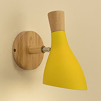 Lampe murale à corne de bois en métal macaron 1 lumière légère lumière pour le salon chambre enfant