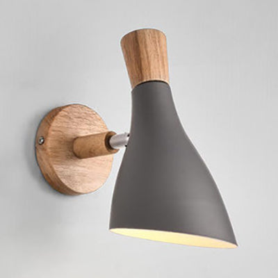 Lampe murale à corne de bois en métal macaron 1 lumière légère lumière pour le salon chambre enfant