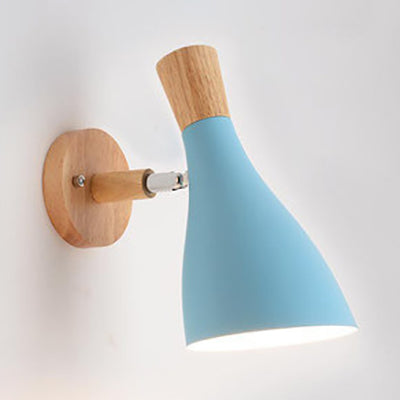 Lampe murale à corne de bois en métal macaron 1 lumière légère lumière pour le salon chambre enfant