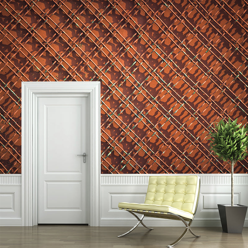 Industry Metal Gear Mural Wallpaper Dark Color Mildew Resistant Wall Covering