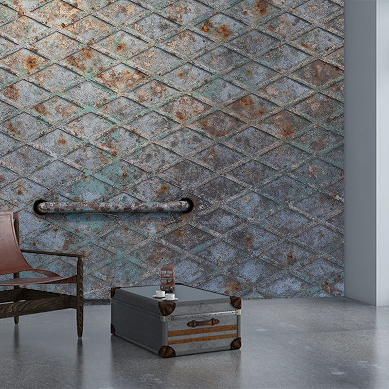 Industry Metal Gear Mural Wallpaper Dark Color Mildew Resistant Wall Covering