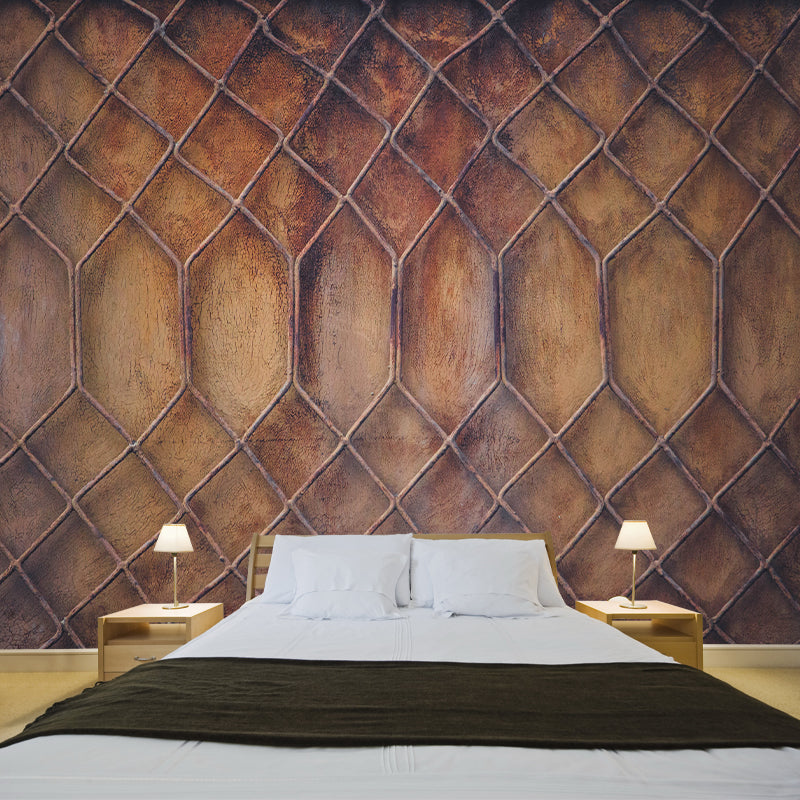 Industry Metal Gear Mural Wallpaper Dark Color Mildew Resistant Wall Covering