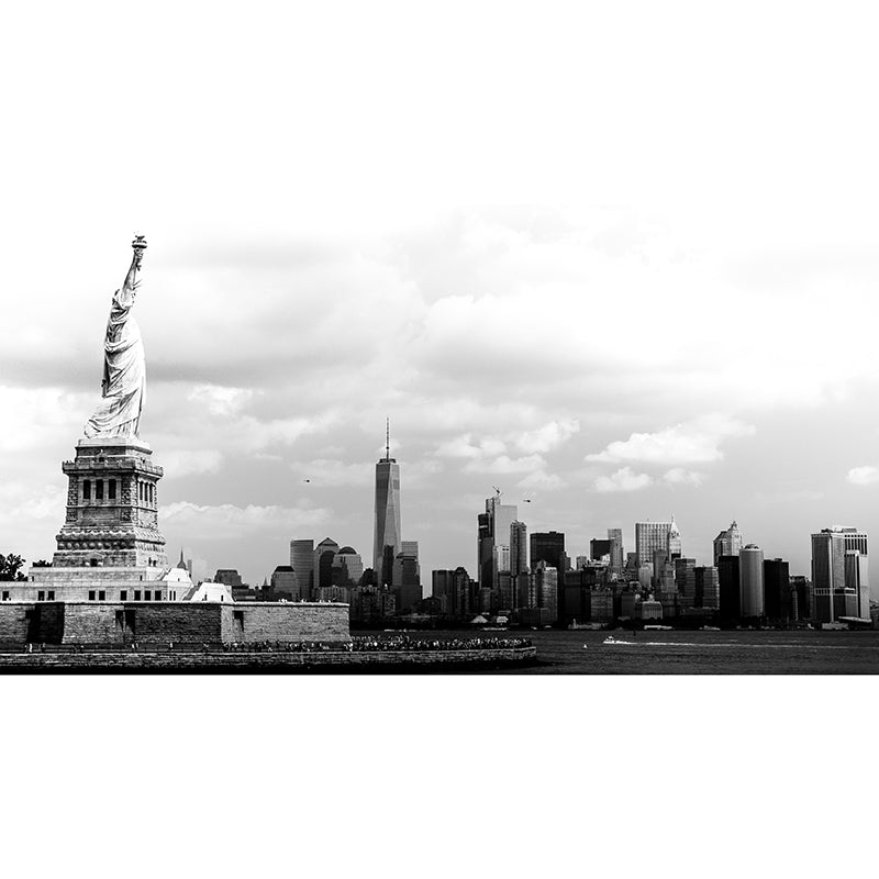 Statue of Liberty Building Mural Moisture Resistant Living Room Wall Mural