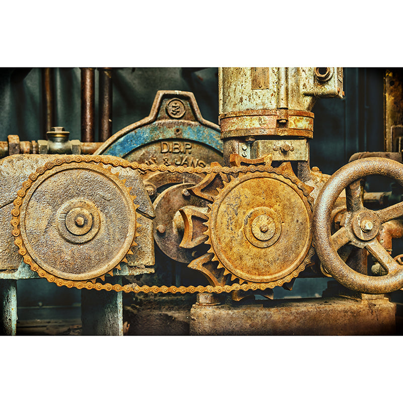 Industrial Sytyle Metal Gear Mural Wallpaper Living Room Wall Covering ,Customised