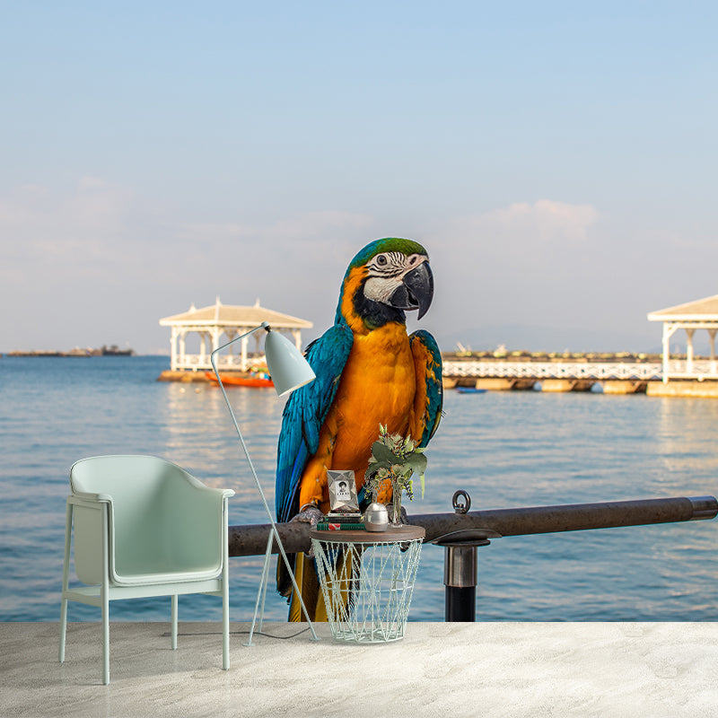 Tropical Cute Parrot Wall Covering for Exhibition Hall Decor, Made to Measure