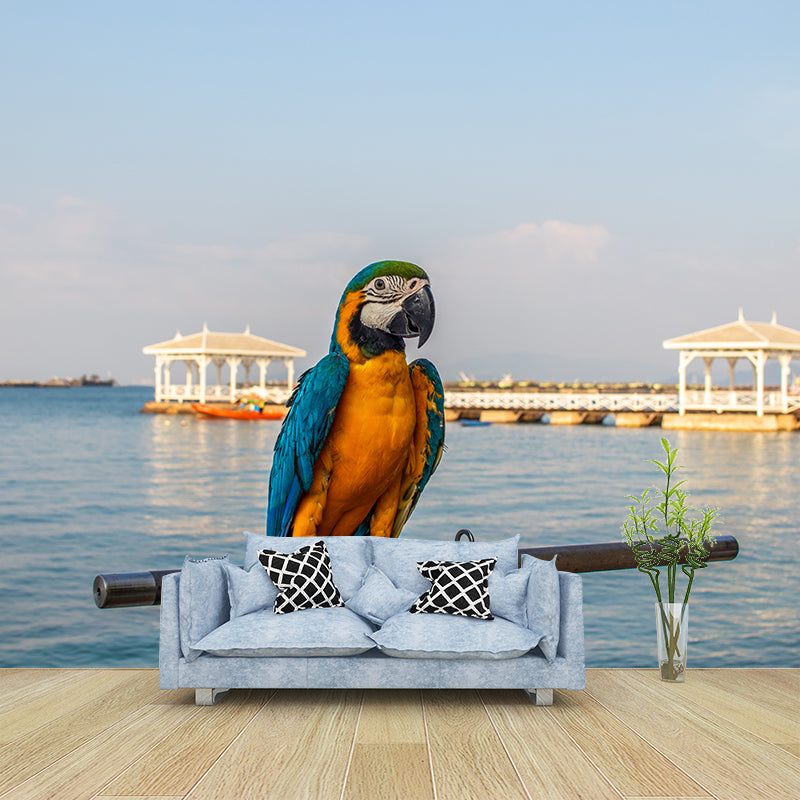 Tropical Cute Parrot Wall Covering for Exhibition Hall Decor, Made to Measure