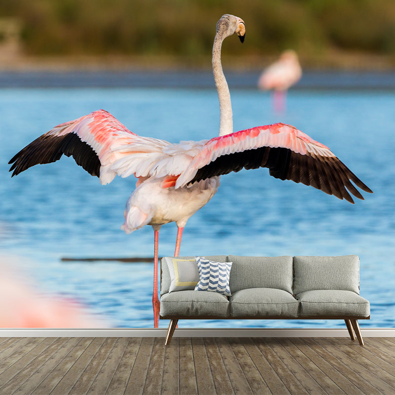 Tropical Style Flamingo Mural Wallpaper for Home Decor Wall Art for Bedroom