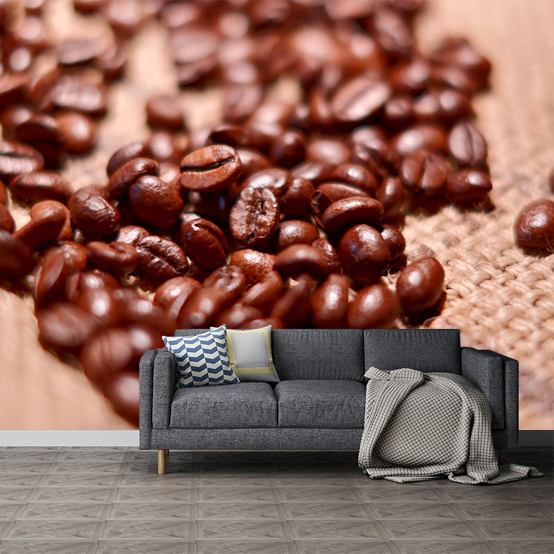 Coffee Beans Stain-Resistant Coffee Shop Wall Decoration, Made to Measure