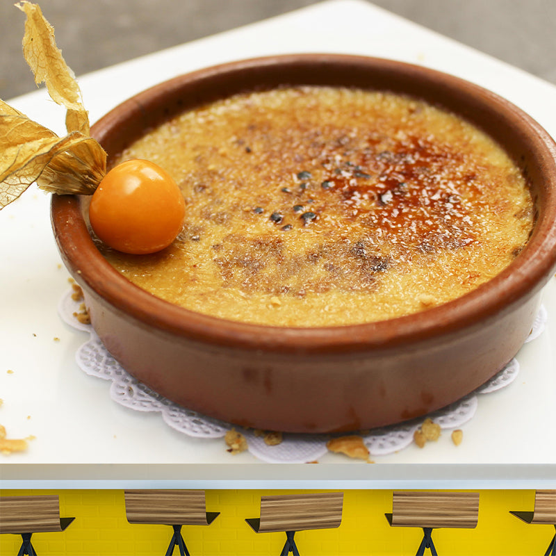 Contemporary Photography Mural with Caramel Pudding Pattern Decorative Dessert Shop Wall Covering