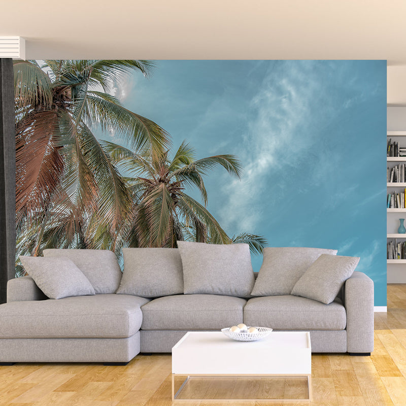 Large Tropical Scenery with Palm Trees Contemporary Decorating Wall Art, Waterproof