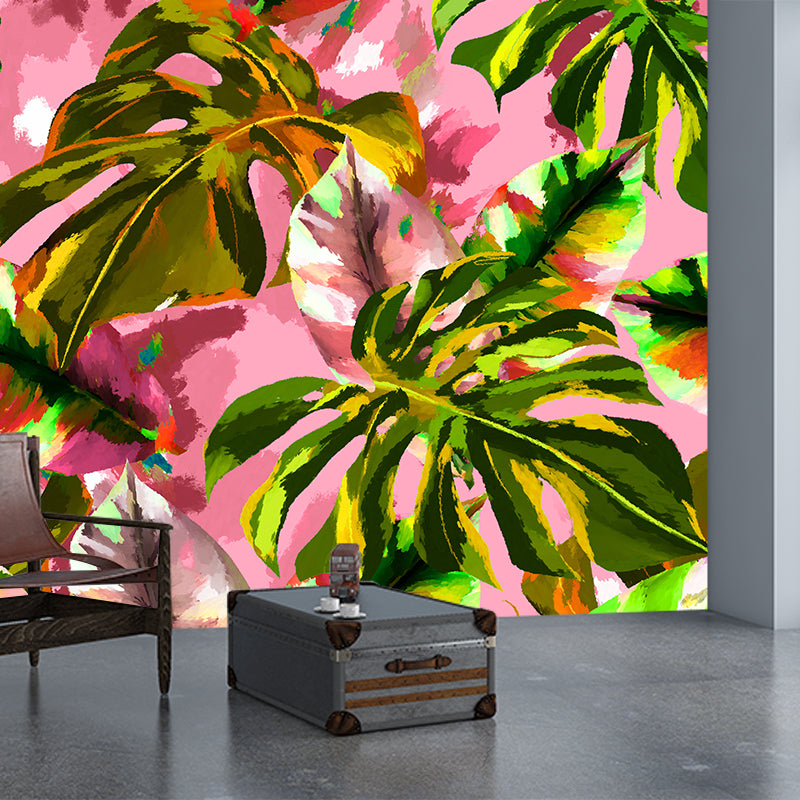 Tropical Plants Wall Mural Custom Size Available Mural Wallpaper for Restaurant Decor