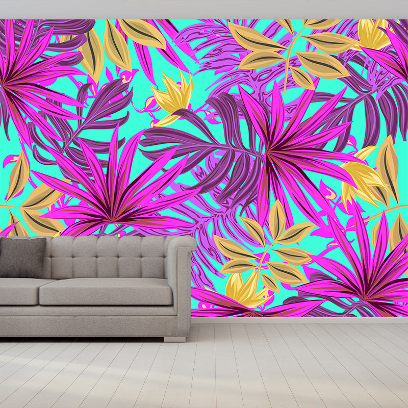 Tropical Plants Wall Mural Custom Size Available Mural Wallpaper for Restaurant Decor